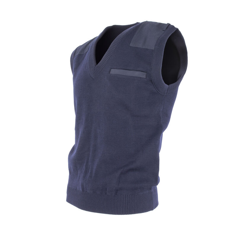 Dutch Navy Blue Wool V-Neck Sweater Vest | Unissued, , large image number 1